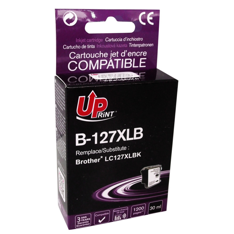 Cartouche UPrint Noir Premium pour imprimantes Brother LC127XL