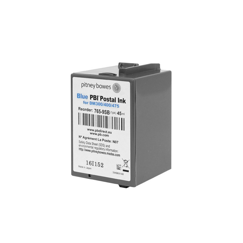Cartouche Origine Bleu postal Pitney Bowes DM 300c DM 400c DM 420c