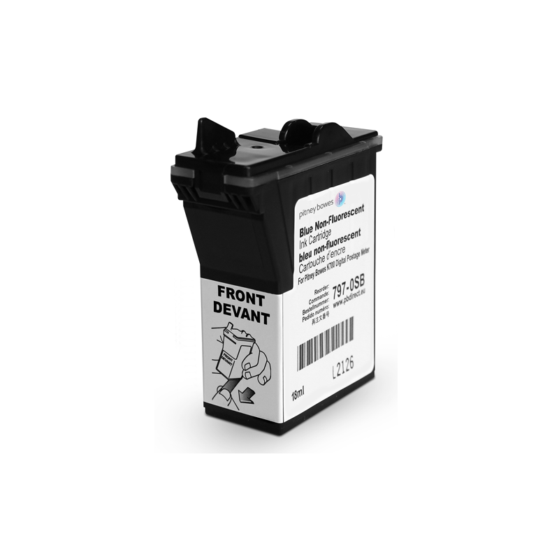 Cartouche d'origine Pitney Bowes 797 pour DM 50, DM 55, K 700 - Bleu