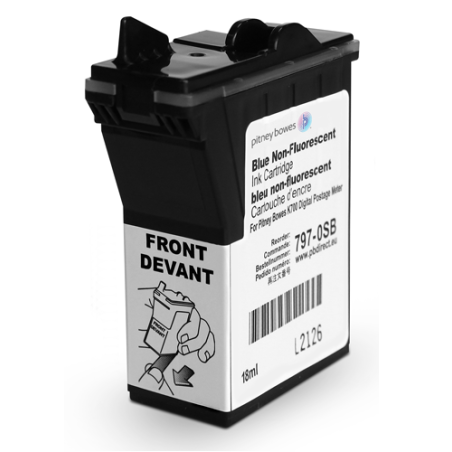 Cartouche d'origine Pitney Bowes 797 pour DM 50, DM 55, K 700 - Bleu