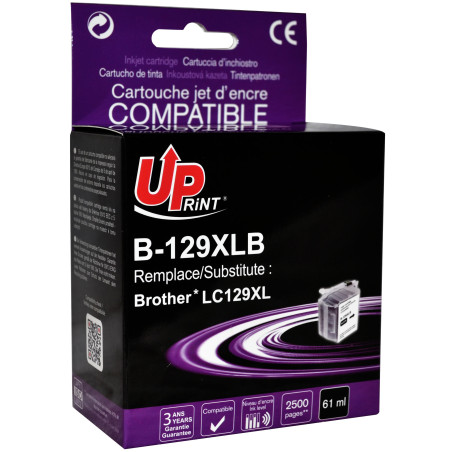 Cartouche Noire Premium UPrint LC129XL pour Brother – Qualité entre