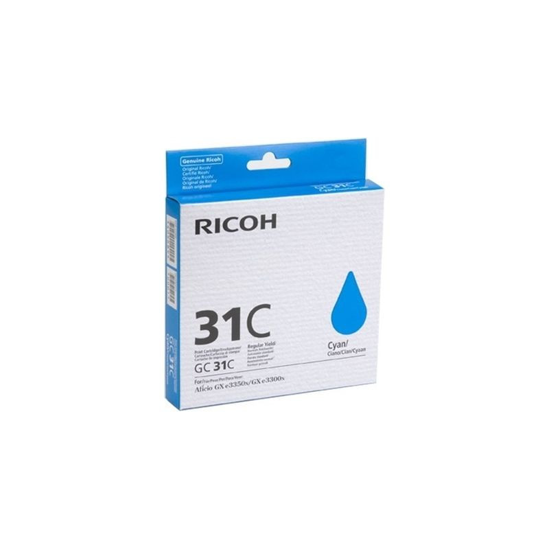 Cartouche d'origine GC-31 Cyan pour imprimantes Lanier/Ricoh