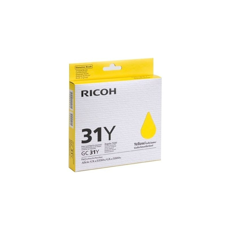 Cartouche d'origine GC-31 Jaune pour imprimantes Ricoh Aficio/Lanier
