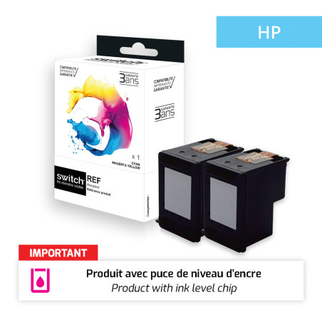 Cartouche d'encre Switch compatible HP T6N04AE / 303XL Noir · pack de