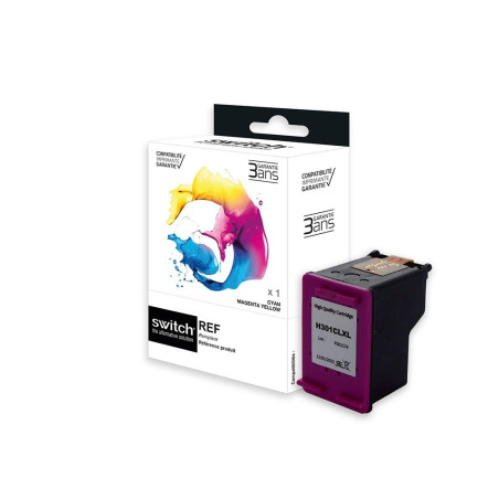 Cartouche Switch Premium couleur CH564EE 301XL pour HP DeskJet