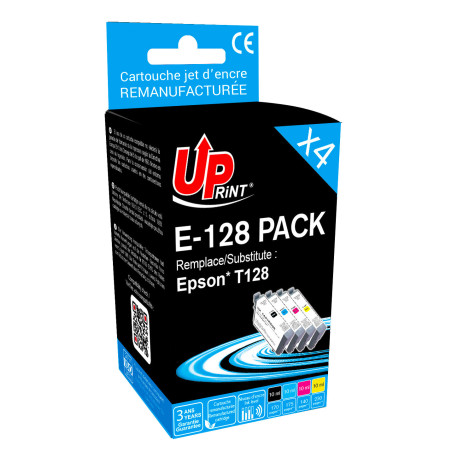 Consommable Premium UPrint pour Epson T1281/2/3/4 - Noir, Cyan