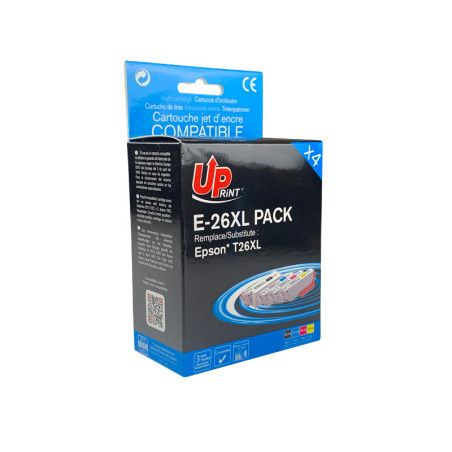 Cartouche UPrint Premium BK+C+M+Y pour imprimantes Epson T26XL