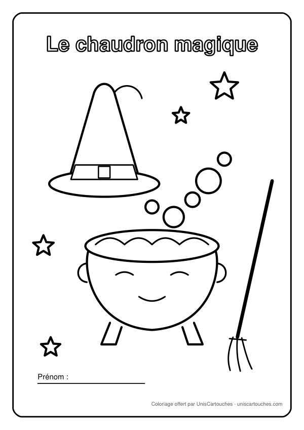 Coloriage Halloween : Le chaudron magique