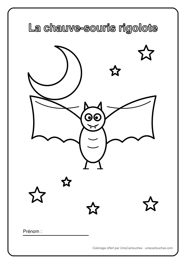 Coloriage Halloween : La chauve-souris