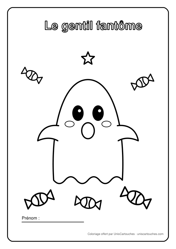 Coloriage Halloween : Le gentil fantôme