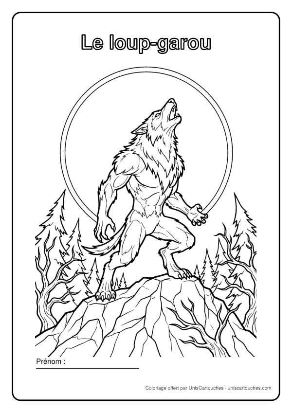 Coloriage Halloween : Le loup-garou