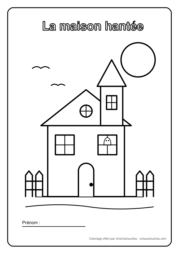 Coloriage Halloween : La maison hantée