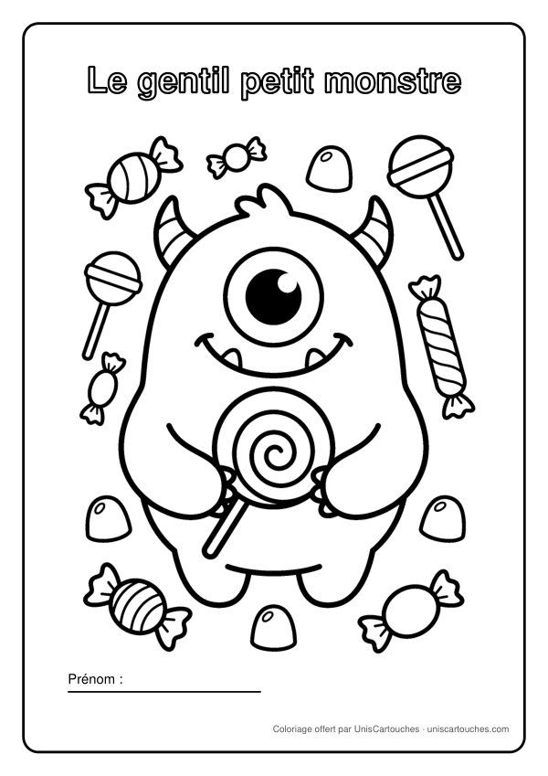 Coloriage Halloween : Le gentil petit monstre